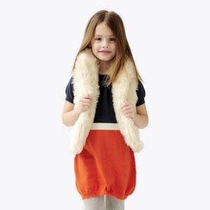 TOOBYDOO NEW YORK FAUX FUR VEST CREAM GIRLS 10